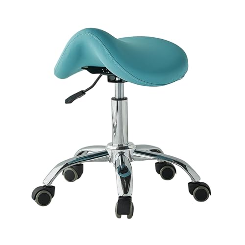 ZFUCMAYL Sattelhocker, Ergonomischer Hocker Mit Rädern, Robuster Sattelstuhl, Verstellbare Höhe Und Tragkraft 165 Pfund for Büro Und Zuhause(Blue) von ZFUCMAYL