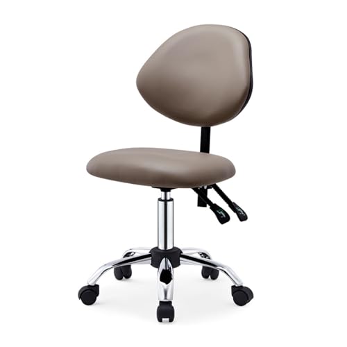 ZFUCMAYL Sattelhocker Mit Rückenlehne, Sattelstuhl Mit 360°-Drehung, Anhebbarer Ergonomischer Hocker, Tragkraft 330 Pfund, for Home Office Salon Shop(Color 3) von ZFUCMAYL
