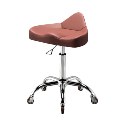 ZFUCMAYL Sattelhocker Mit Rückenlehne,anhebbarer Sattelstuhl Mit Geräuschlosen Rädern,ergonomischer Drehbarer Salon-Schneidehocker,for Den Friseursalon Im Home Office(Color 3) von ZFUCMAYL