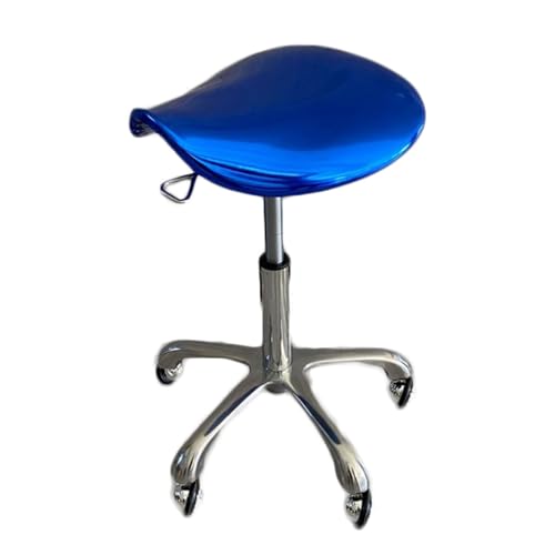 ZFUCMAYL Sattelstuhl, Ergonomischer Rollhocker, Spiegelsattelhocker Mit Leisen Rädern, Starke Tragfähigkeit for Das Badezimmer Im Zuhause,den Salon Oder Das Geschäft(Blue) von ZFUCMAYL