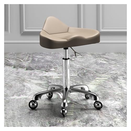 ZFUCMAYL Sattelstuhl Mit Rückenlehne, Anhebbarer Sattelhocker Mit Rädern, Ergonomischer Drehbarer Salon-Schneidehocker, for Den Friseursalon Im Home Office(Color 3) von ZFUCMAYL