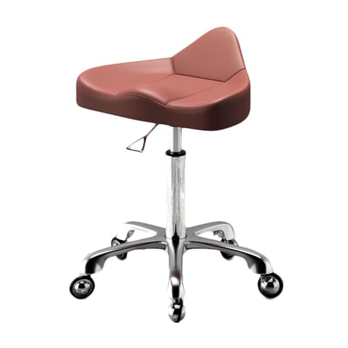 ZFUCMAYL Sattelstuhl Mit Rückenlehne, Anhebbarer Sattelhocker Mit Rädern, Ergonomischer Drehbarer Salon-Schneidehocker, for Den Friseursalon Im Home Office(Color 4) von ZFUCMAYL