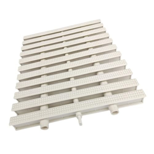 ZFUCMAYL Überlaufgitter for Die Entwässerung Von Schwimmbädern,Abflussgittermatte Aus Kunststoff,Spleißbares Badezimmer-Straßenrinnengitter,den Innen- Und Außenbereich(White,25cm-10 Piece) von ZFUCMAYL