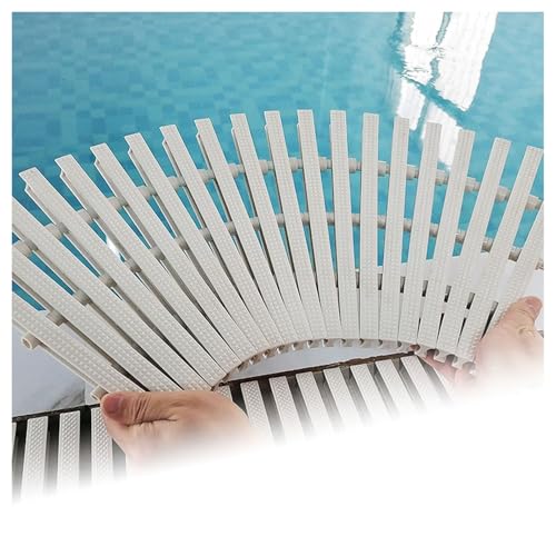 ZFUCMAYL Überlaufgitter for Die Schwimmbadentwässerung,Bodenablaufabdeckung Aus Kunststoff,Spleißbares Straßenrinnengitter for Badezimmer,for Den Außen-und Innenbereich(White,25cm-4 Piece) von ZFUCMAYL