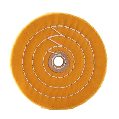 1 Stück Polierscheibe mit kleinen Löchern – weißes/gelbes Baumwoll-Fusseltuch, 50–200 mm Filzschleifer for Polieren und Schleifen(Yellow,125mm) von ZFUWWA