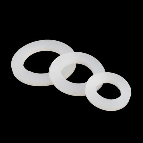 10-teiliges Dichtungsset aus Silikon mit flachen Unterlegscheiben – auslaufsichere Dichtungsringe for Gartenschläuche, Wasserhähne und mehr – Größen 1/2", 3/4", 1", 3 mm Dicke(1 inch) von ZFUWWA