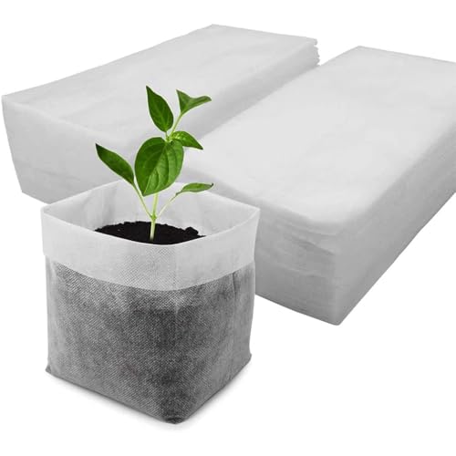 100 Stück biologisch abbaubare Setzlingtöpfe aus Vliesstoff – umweltfreundliche Pflanzbeutel for den Hausgarten und Gemüseanbau(18x20cm) von ZFUWWA
