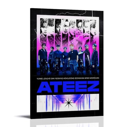 ZFXYSCFC ATEEZ Leinwandposter mit beliebten Sängern und berühmten Musikern, dekoratives Gemälde, Schlafzimmer, 60 x 90 cm, Rahmenstil ZFXYSCFC ATEEZ Leinwandposter mit beliebten Sängern und berühmten Musikern, dekoratives Gemälde, Schlafzimmer, 60 x 90 cm, Rahmenstil von ZFXYSCFC
