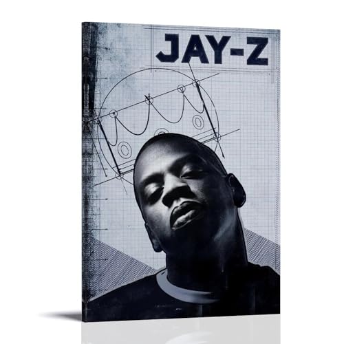 ZFXYSCFC Jay-Z Leinwandposter mit beliebten Sängern und berühmten Musikern, dekoratives Gemälde, Schlafzimmer, 20 x 30 cm, Rahmenstil von ZFXYSCFC
