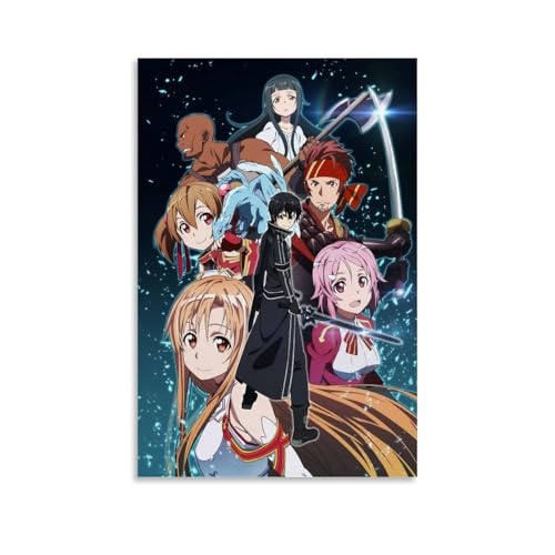 ZFXYSCFC Sword Art Online Klassische Anime-Serie, Leinwand-Poster, Wandkunst, dekoratives Gemälde, Schlafzimmer, 60 x 90 cm, ungerahmter Stil ZFXYSCFC Sword Art Online Klassische Anime-Serie, Leinwand-Poster, Wandkunst, dekoratives Gemälde, Schlafzimmer, 60 x 90 cm, ungerahmter Stil von ZFXYSCFC