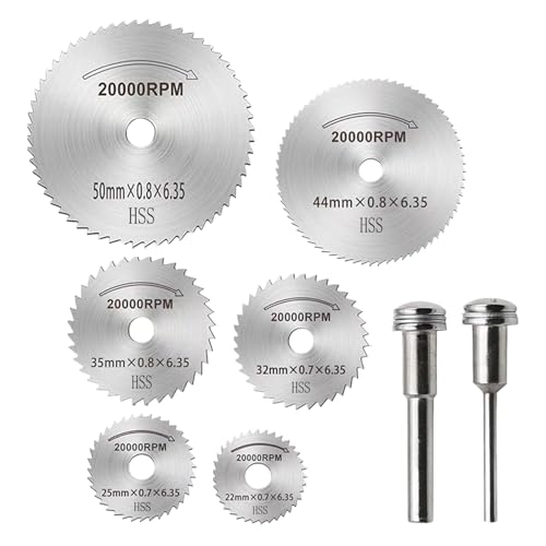 HSS Kreissägeblätter, ZFYQ 8 Stück Trennscheibe Set Rotationswerkzeug Sägeblatt zum Schneiden von Holz, Kunststoffprodukten, Aluminiumlegierung, Weichmetall HSS Kreissägeblätter, ZFYQ 8 Stück Trennscheibe Set Rotationswerkzeug Sägeblatt zum Schneiden von Holz, Kunststoffprodukten, Aluminiumlegierung, Weichmetall von ZFYQ
