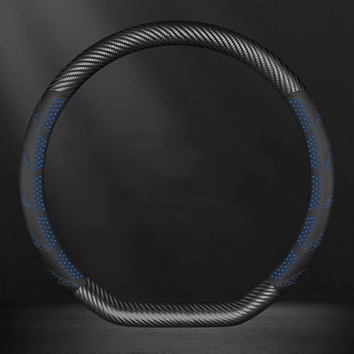 ZFZFC Auto Lenkradbezug für Kia K3 Sportage K5 K3K2 Forte KX3 KX5 K4, Anti Rutsch Atmungsaktiv Mikrofaser Leder Auto Lenkradschoner,Carbonfiber+Nappaleather-ABlue von ZFZFC