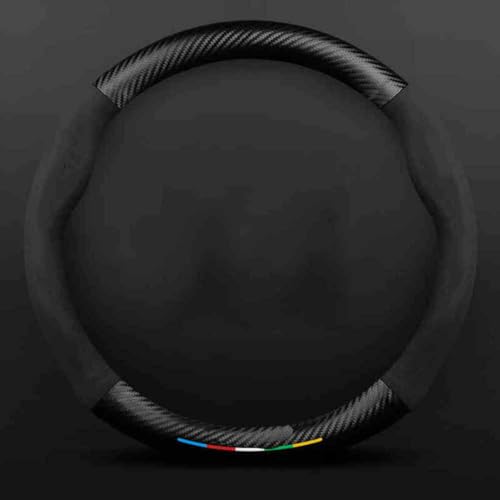 ZFZFC Auto Lenkradbezug für Kia KX7 Sportage KX Cross Shuma Sorento, Anti Rutsch Atmungsaktiv Mikrofaser Leder Auto Lenkradschoner,normal-A Black von ZFZFC