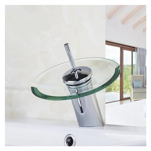 Edelstahl Chromdeck montiert Wasserhahnmixer Badezimmer Küchenspüle Mixer Wasser Wasserfall Mixer Tipphahn, Wasserhähne für Waschbecken Waschbecken von ZGBQHQN