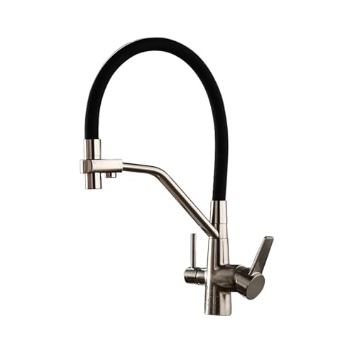 High-End-Messing gebürstete Nickel Küchenspüle Wasserhahnmischer zwei Griffe 3-Wege-Küche gesunder Trinkwasserhahn, Wasserhähne für Waschbecken High-End-Messing gebürstete Nickel Küchenspüle Wasserhahnmischer zwei Griffe 3-Wege-Küche gesunder Trinkwasserhahn, Wasserhähne für Waschbecken von ZGBQHQN