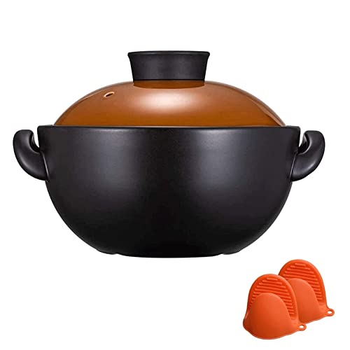 Keramik Kochtopf gesunder Topf Kochtopf Casseroles Haushalt Keramik Ton Topf Reis Auflauf gedünstetem Fleischauflauf für Gasstiecan Rühren Sie den Email -Tontopf (2,2) (2,2 von ZGBQHQN