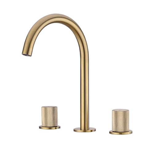 Mixer Sink Tap Basin Wasserhahn schwarzes Deck montiertes Messing Dualhalter Drei-Loch Heiße kalte Eitelkeitswasserkippen, Küchenspüle Wasserhahn von ZGBQHQN
