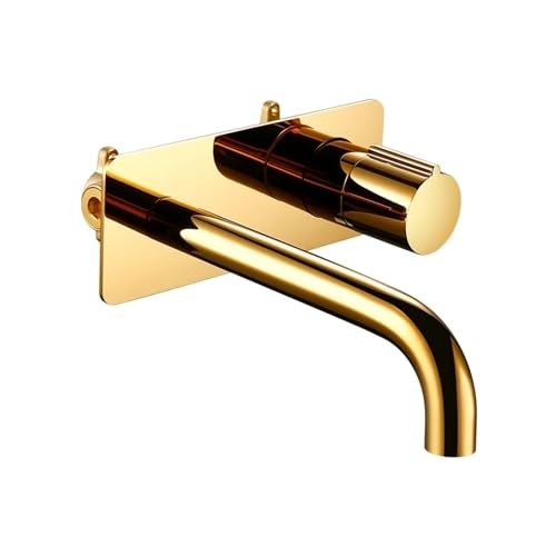 Wasserhahnwandmixer Waschbecken TAP Dual Control Eingriff Wasserhahn fester Messing Roségold Heiße und kaltes Wasser, Spüle Spüle Wasserhahn von ZGBQHQN