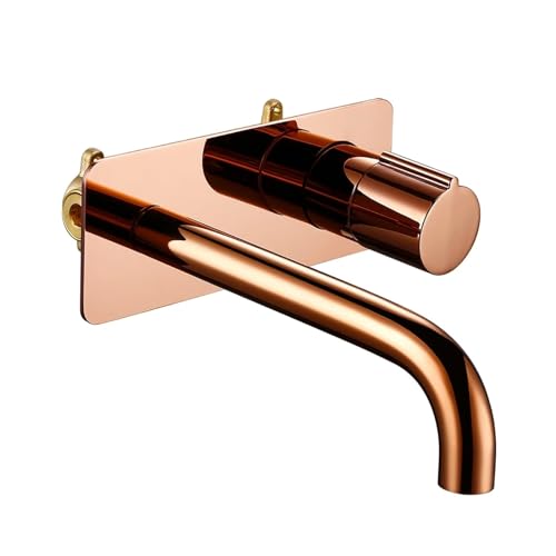 Wasserhahnwandmixer Waschbecken TAP Dual Control Eingriff Wasserhahn fester Messing Roségold Heiße und kaltes Wasser, Spüle Spüle Wasserhahn von ZGBQHQN