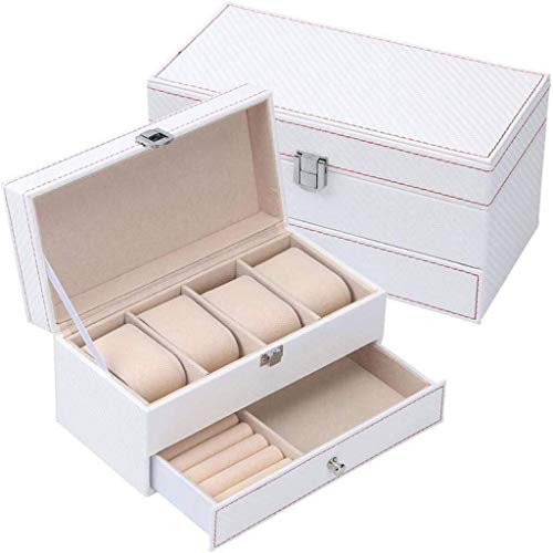 ZGBQHQN Ewelry Box - Doppelschicht Schmuckschachtel Schmuck Aufbewahrungsschachtel Einfacher Packung Aufbewahrungsbox Uhr Uhr (Farbe: D) von ZGBQHQN