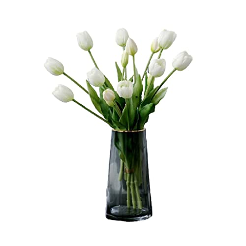 ZGBQHQN Faux Flowers Simulation Tulp in Vase, künstliche Blumen gefälschte Tulpestrauß Echter Touch Faux Tulp für Hausgarten Hochzeitsfeier für jeden Anlass, c (a) von ZGBQHQN