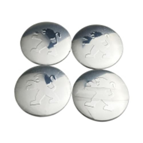ZGCYK 4 Stück Radnabenkappen Aufkleber für Peugeot 206CC 207CC 3008 307CC 307SW 56MM Felgendeckel Radkappen Reifen Felgen Radnabenabdeckung Zubehör,Silverstyle von ZGCYK