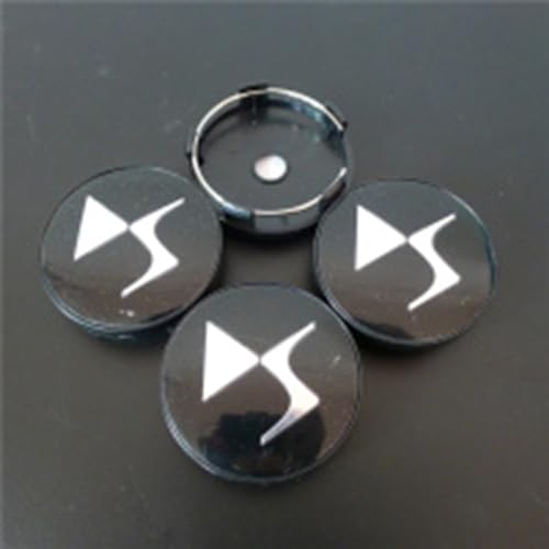ZGCYK 4 Stück Radnabenkappen für DS 4S DS 5LS DS5 DS6 DS7 DS9 DS3 DS4 60MM Felgendeckel Radkappen Reifen Felgen Radnabenabdeckung Zubehör,Blackstyle von ZGCYK