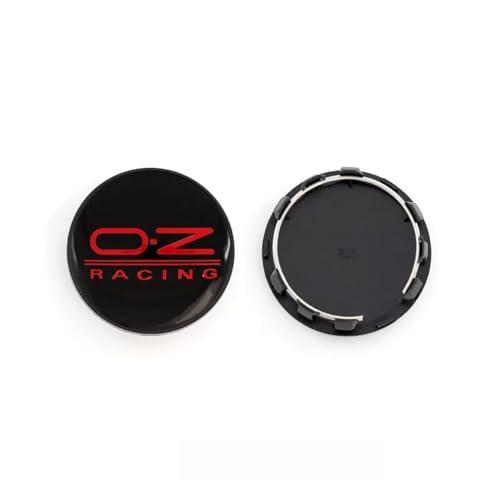 ZGCYK 4 Stück Radnabenkappen für OZ O.Z 59MM Felgendeckel Radkappen Reifen Felgen Radnabenabdeckung Zubehör,BlackRed von ZGCYK