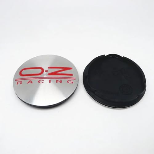 ZGCYK 4 Stück Radnabenkappen für OZ Racing M595 O.Z 62MM Felgendeckel Radkappen Reifen Felgen Radnabenabdeckung Zubehör,SilverRed von ZGCYK