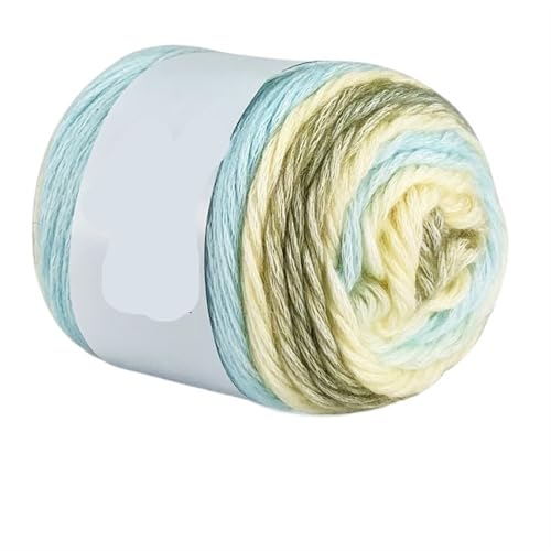 100 g Regenbogen-Farbverlaufsgarn, Baumwollmischgarn, DIY-Häkelrock, Spitzenlinie, handgewebtes weiches Garn für Anfänger(Color1,1pc) von ZGCrumphant