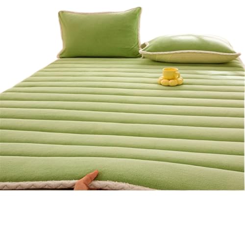 ZGCrumphant 1 stück Faltbare Plüsch Tatami Boden Bett Matte Bettlaken Winter Milch Flanell Warme Weiche Matratzenauflagen Hause Schlafsaal Etagen Bettdecke für Tatami(Green,180x200cm-1pc) von ZGCrumphant