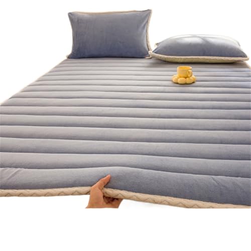 ZGCrumphant 1 stück Faltbare Plüsch Tatami Boden Bett Matte Bettlaken Winter Milch Flanell Warme Weiche Matratzenauflagen Hause Schlafsaal Etagen Bettdecke für Tatami(Grey,120x200cm-1pc) von ZGCrumphant