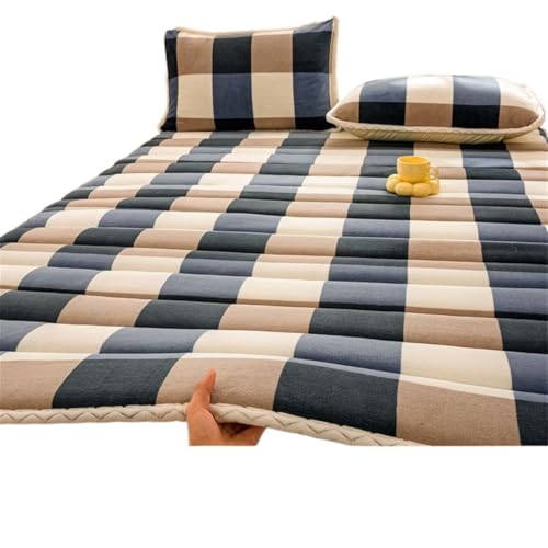 ZGCrumphant 1 stück Faltbare Plüsch Tatami Boden Bett Matte Bettlaken Winter Milch Flanell Warme Weiche Matratzenauflagen Hause Schlafsaal Etagen Bettdecke für Tatami(Plaid,150x200cm-1pc) von ZGCrumphant