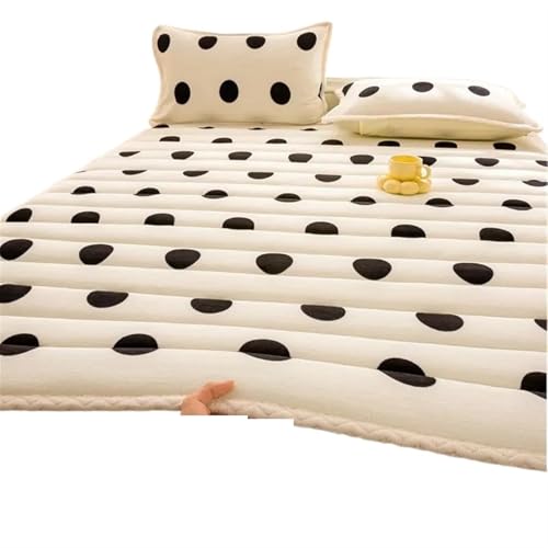 ZGCrumphant 1 stück Faltbare Plüsch Tatami Boden Bett Matte Bettlaken Winter Milch Flanell Warme Weiche Matratzenauflagen Hause Schlafsaal Etagen Bettdecke für Tatami(White,150x200cm-1pc) von ZGCrumphant