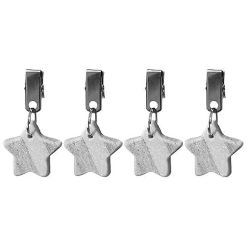 ZGCrumphant 4 Stück Tischdeckengewichte aus Marmor, Tischdeckengewichte, rutschfeste Outdoor-Vorhang-Duschanhänger, Gardinengewichte, Tischdeckenclips(Color 8) von ZGCrumphant
