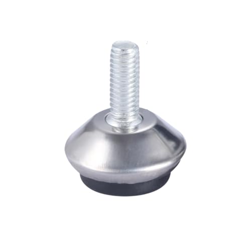 ZGCrumphant 4 Stücke Verstellbare Möbel Nivellierer Füße Bein M6 * 15mm Gewindeschraube aus Metall for Schrank Tisch Stuhl Maschinenbasis für Möbel(Silver) von ZGCrumphant