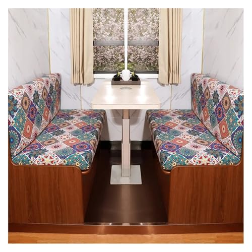 ZGCrumphant 4 Teile/Satz Blumen RV Dinette Kissen Abdeckungen Elastische Armlose Sofa Abdeckungen Spandex RV Camper Auto Bank Rückenlehne Abdeckung Dekor für Wohnmobile(Color 1) von ZGCrumphant