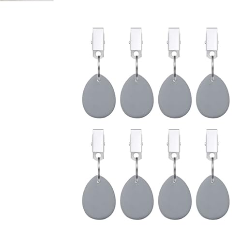 ZGCrumphant 8/16 Stück Tischdeckengewichte in Tropfenform mit Marmoranhänger und Clips for Camping, wiederverwendbar, kompakt, zart, for den Außenbereich(Gray,8 PCS) von ZGCrumphant