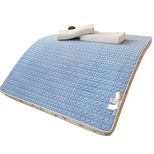 ZGCrumphant Doppelmatratze Schlafzimmer Tatami-Matratze in voller Größe Home Hotel Einzelklappmatratze Studenten Verdickte Latexmatratzen für Tatami(Blue,100x200cm) von ZGCrumphant