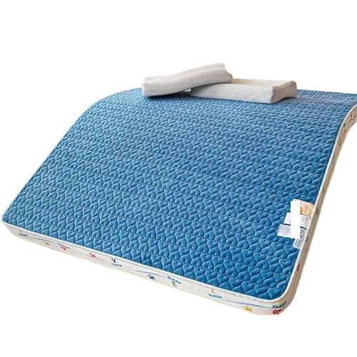 ZGCrumphant Doppelmatratze Schlafzimmer Tatami-Matratze in voller Größe Home Hotel Einzelklappmatratze Studenten Verdickte Latexmatratzen für Tatami(Dark Blue,120X200cm) von ZGCrumphant