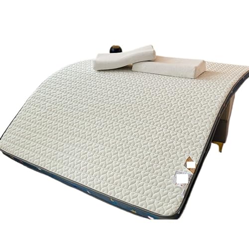 ZGCrumphant Doppelmatratze Schlafzimmer Tatami-Matratze in voller Größe Home Hotel Einzelklappmatratze Studenten Verdickte Latexmatratzen für Tatami(White,120X200cm) von ZGCrumphant