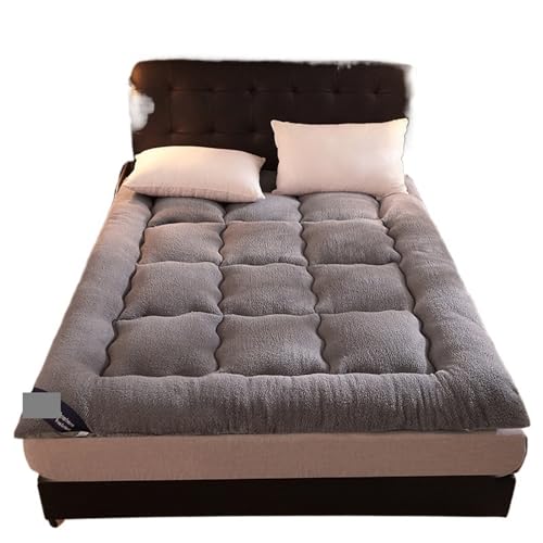 ZGCrumphant Doppelseitig nutzbare Matratze 1,8 m Bett Schlafsaal Einzel Doppel Tatami Matte Dicker Warmer Winter Futon für Tatami(Gray,180x220cm) von ZGCrumphant