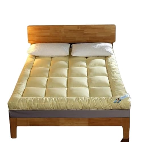 ZGCrumphant Faltbare, dickere Tatami-Bodenunterlage, modisches, bequemes Futon for Wohnheim/Zuhause, for alle Jahreszeiten erhältlich, Einzel-/Doppelbett-Schlafmatratze für Tatami(Yellow,135X190CM) von ZGCrumphant