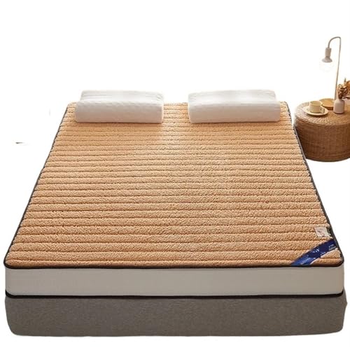 ZGCrumphant Latexmatratze Futon Dicke Bodenmatte Faltbare Tatami-Matratze Schlafzimmermöbel Großes Bett Tagesdecke Bettwäsche für Tatami(Khaki,90x190cm(35x75in)) von ZGCrumphant