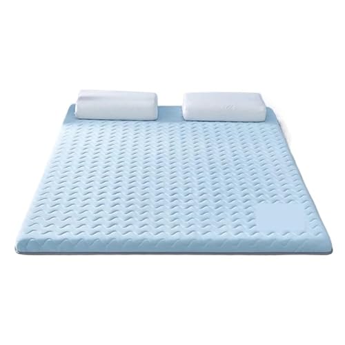 ZGCrumphant Memory Foam Matratze Elastisches Kissen Home Doppel Faltbare Bequeme Schlafsaal Einzel Tatami Matte Isomatte Weiche Matratzen für Tatami(Blue 3cm,150x200cm) von ZGCrumphant