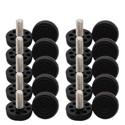 ZGCrumphant Möbelbeine Anti-Rutsch-Basis Tischschrank Beinpolster Füße Leveler Bodenschutz M6/M8/M10 Einschraubbare Fußmatte für Möbel(M8 30 30mm) von ZGCrumphant