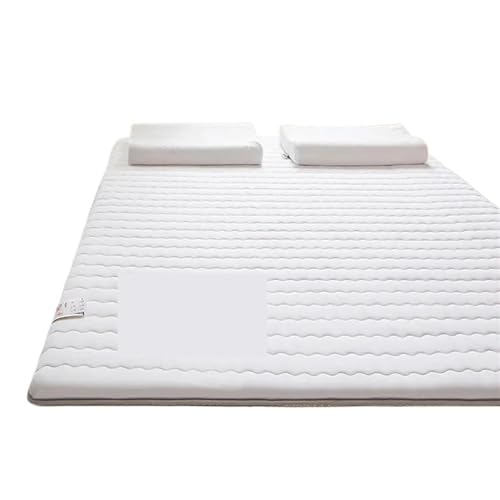 ZGCrumphant Sojafaser Faltbare Tatami Matratzenauflagen Winter/Sommer Schlafmatte for Schlafsaal Home Bett Boden Steppunterlage doppelseitig für Tatami(White,80x190x4.5cm) von ZGCrumphant