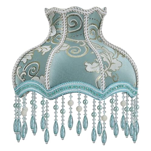 ZGCrumphant Startseite Lampenschirm Vintage Stoff Perlen Spitze Floral Wandlampe Tischlampe Stehlampe Abdeckung für Schreibtischlampe(Color13) von ZGCrumphant