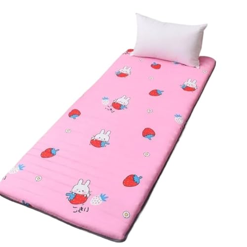 ZGCrumphant Student Einzelschlafsaal Weiche Matratze Haushaltsschwammmatte Klappboden Schlafmatratze Tatami Mietbettwäsche für Tatami(Pink,90x190cm) von ZGCrumphant