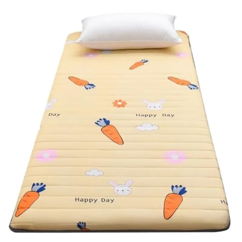 ZGCrumphant Student Einzelschlafsaal Weiche Matratze Haushaltsschwammmatte Klappboden Schlafmatratze Tatami Mietbettwäsche für Tatami(Yellow,90x190cm) von ZGCrumphant